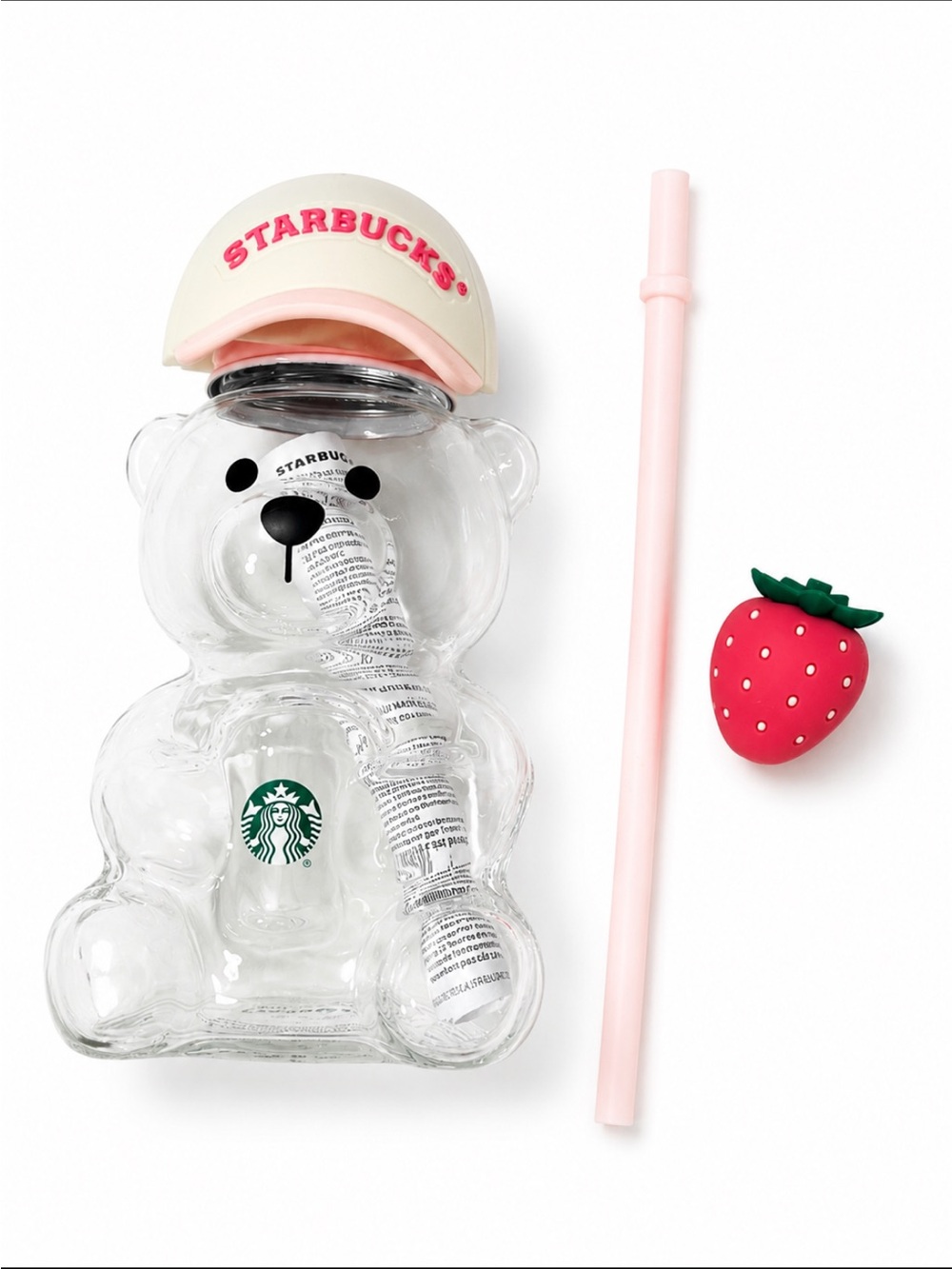 Starbucks Pink Bearista™ Glass Cold Cup (Strawberry Edition)